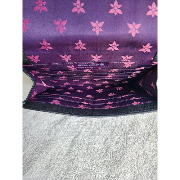 Anna Anuschka Hand Painted Leather VEGAS Bag Crossbody Purse Clutch RIFD Blocker - Picture 11 of 16